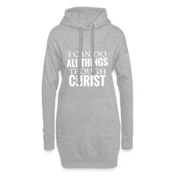Bible verset Christ - Sweat-shirt à capuche long Femme - gris chiné - Devant