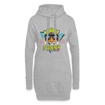 lunettes de soleil tigre cool jours ensoleillés - Sweat-shirt à capuche long Femme - gris chiné - Devant
