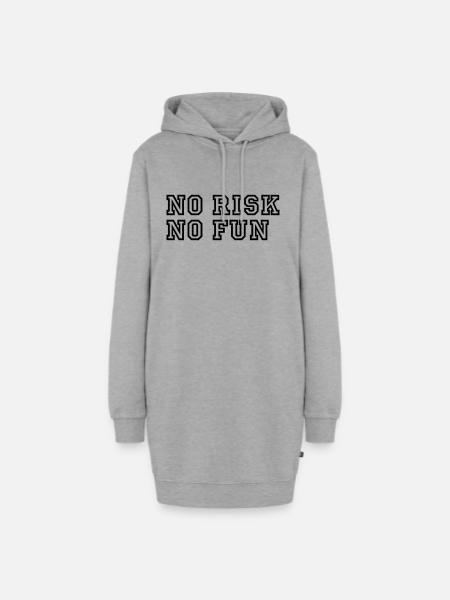 No Risk No Fun / Quote / Funny / Humor / Citation - Hoodie-Kleid - Grau meliert