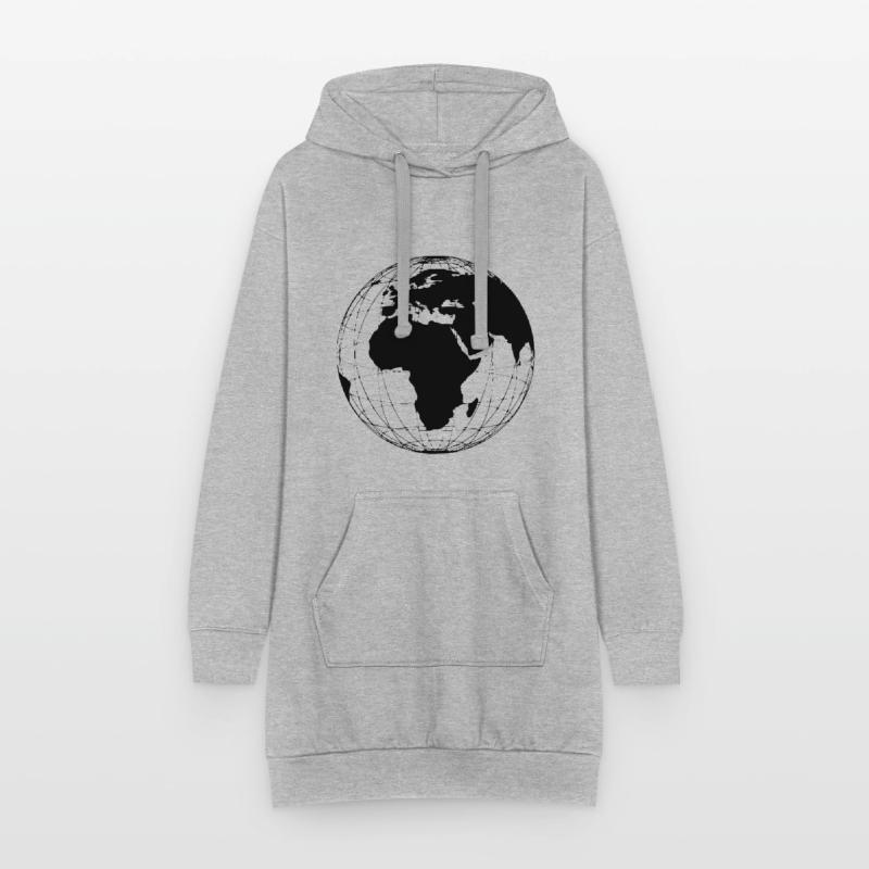 Globe terrestre - globe terrestre globe terrestre globe terrestre globe terrestre Sweat-shirt à capuche long Femme