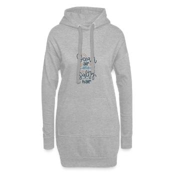 Ocean air and salty hair - Sweat-shirt à capuche long Femme - gris chiné - Devant