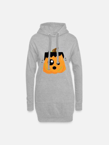 Kürbis - Hoodie-Kleid - Grau meliert