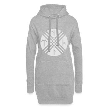 Turk Tengri - Hoodie-Kleid - Grau meliert - Vorne
