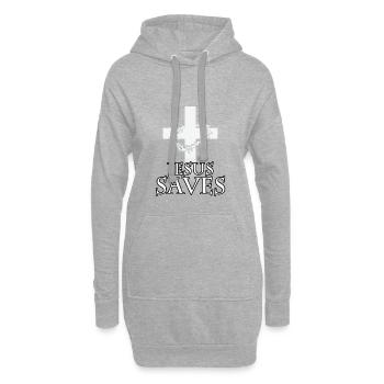jesus saves jesus rettet kreuz bibel gott - Hoodie-Kleid - Grau meliert - Vorne
