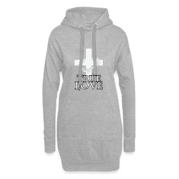 True love Jesus Christus Kreuz - Hoodie-Kleid - Grau meliert - Vorne