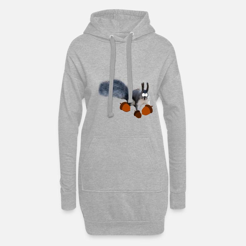 Comic Eichhörnchen - Hoodie-Kleid - Grau meliert