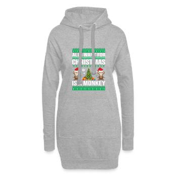 Noël laid - Sweat-shirt à capuche long Femme - gris chiné - Devant