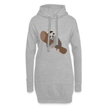 indolence - Sweat-shirt à capuche long Femme - gris chiné - Devant