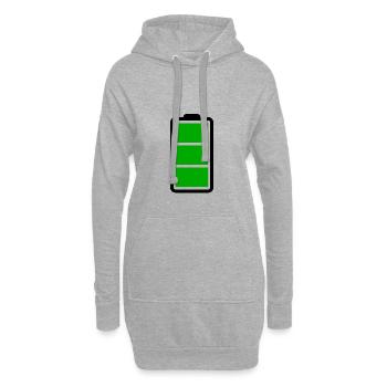 Batterie Voll - Hoodie-Kleid - Grau meliert - Vorne