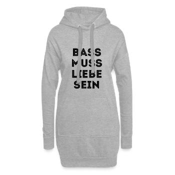 Bass muss liebe sein Techno Rave Festival - Hoodie-Kleid - Grau meliert - Vorne