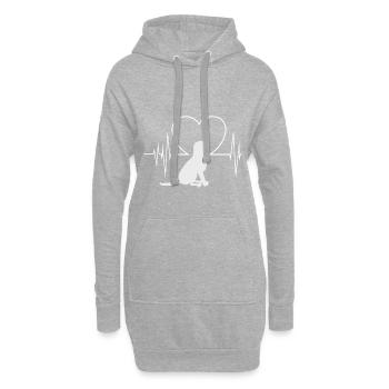 Pour les amoureux des chiens, dresseurs de chiens - Dog Love - Sweat-shirt à capuche long Femme - gris chiné - Devant