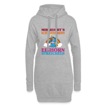 Einhorn streicheln | Fantasy Magic Fabelwesen - Hoodie-Kleid - Grau meliert - Vorne