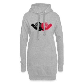 BiTURBO - Hoodie-Kleid - Grau meliert - Vorne