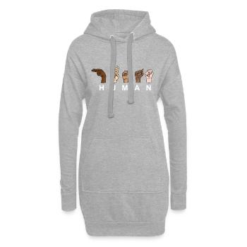 HUMAN - RESPECT - Show of hands - Hoodie Dress - heather grey - Front