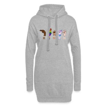 One Race - Humain, Respect, Fierté - Signes de la main - Sweat-shirt à capuche long Femme - gris chiné - Devant