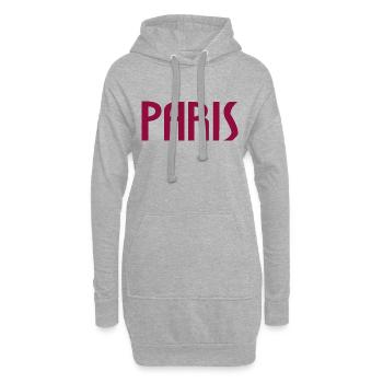 Paris - Sweat-shirt à capuche long Femme - gris chiné - Devant