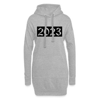 2023 - Hoodie-Kleid - Grau meliert - Vorne