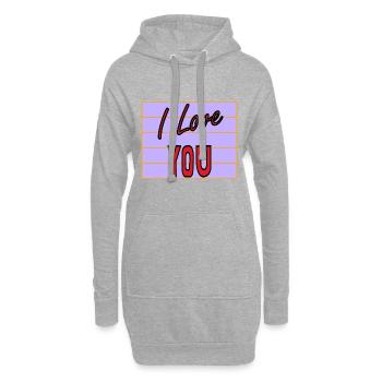 JUST MARRIED. EVJF. SAINT VALENTIN. COUPLE. LOVE - Sweat-shirt à capuche long Femme - gris chiné - Devant
