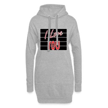 LOVE. COUPLE. JUST MARRIED. EVJF. SAINT VALENTIN. - Sweat-shirt à capuche long Femme - gris chiné - Devant