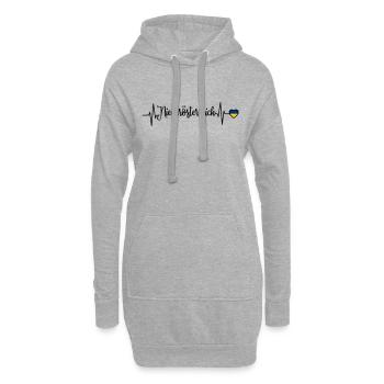 Lower Austria Pulse Heart Line - Hoodie Dress - heather grey - Front