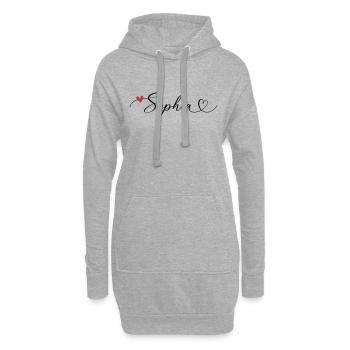 Sophia Nom Prénom Calligraphie Coeur - Sweat-shirt à capuche long Femme - gris chiné - Devant