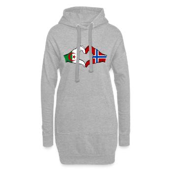 Algerien Norwegen Flagge Haende Herzform - Hoodie-Kleid - Grau meliert - Vorne