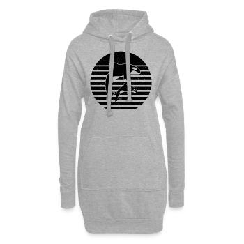 Orques vintage Baleines Épaulards Animaux - Sweat-shirt à capuche long Femme - gris chiné - Devant