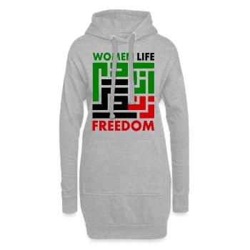 women life freedom Zan zendegi azadi - Sweat-shirt à capuche long Femme - gris chiné - Devant