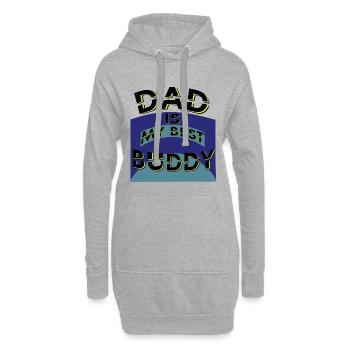 Dad my best Buddy, - Hoodie-Kleid - Grau meliert - Vorne