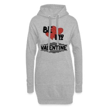 BE MY VALENTINE, Saint-Valentin - Sweat-shirt à capuche long Femme - gris chiné - Devant
