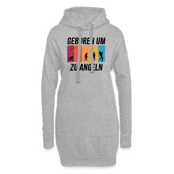 Geboren um zu Angeln - Angler Evolution - Hoodie-Kleid - Grau meliert - Vorne