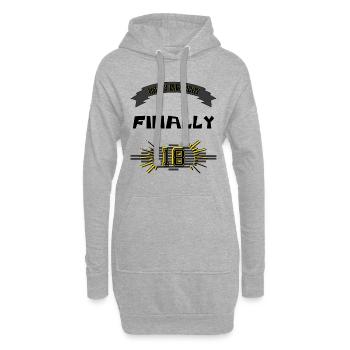 Joyeux anniversaire, 18e anniversaire, cadeau - Sweat-shirt à capuche long Femme - gris chiné - Devant
