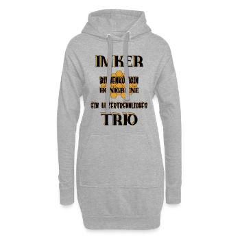 Imker- Bienenkönigin und Honigbiene, einTeam - Hoodie-Kleid - Grau meliert - Vorne