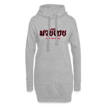 Muay-Thai-schrift rot - Hoodie-Kleid - Grau meliert - Vorne
