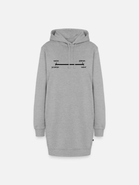 Optimism / Pessimism - Hoodie-Kleid - Grau meliert