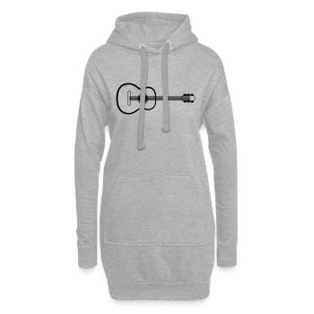 Gitarre Akustik Musik Kunst - Hoodie-Kleid - Grau meliert - Vorne
