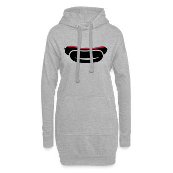 Saucisse - Sweat-shirt à capuche long Femme - gris chiné - Devant