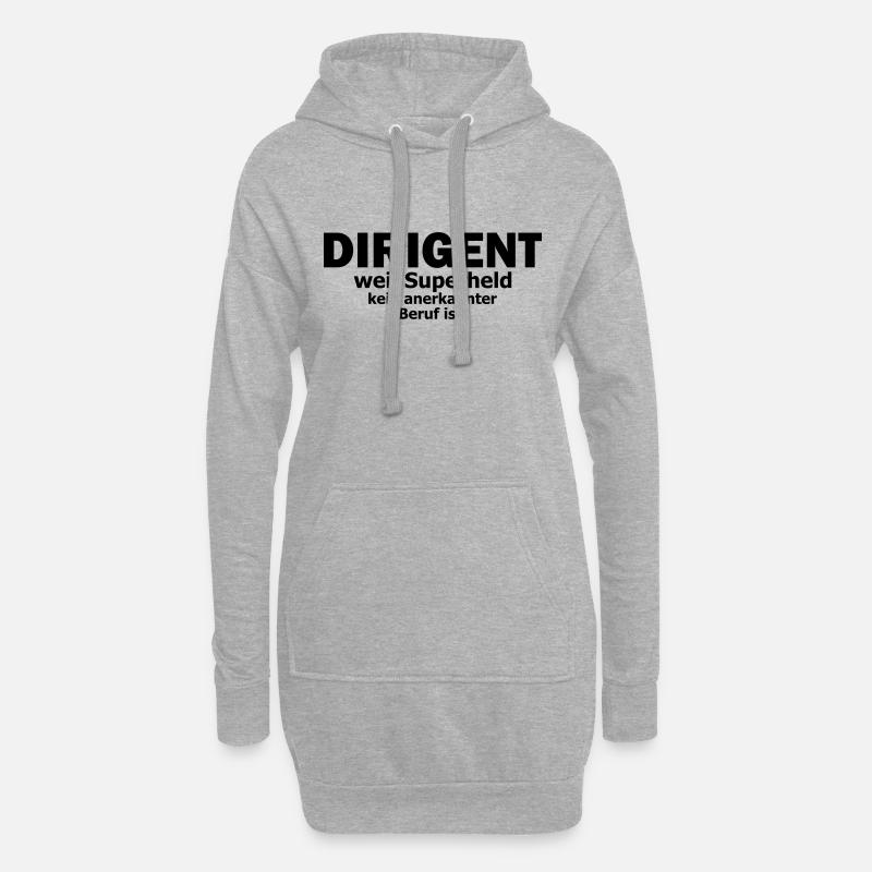 dirigent - Hoodie-Kleid - Grau meliert