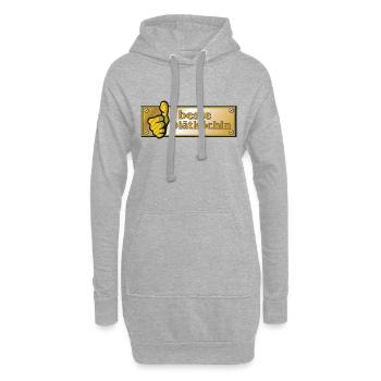Messingschild mit Daumen - beste Diätköchin - Hoodie-Kleid - Grau meliert - Vorne