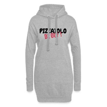 pizza / pizzaiolo / chef / italie / pizzaiola - Sweat-shirt à capuche long Femme - gris chiné - Devant