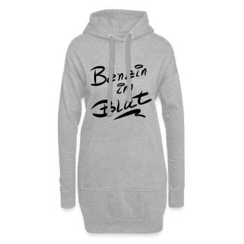 Benzin im Blut - Hoodie-Kleid - Grau meliert - Vorne