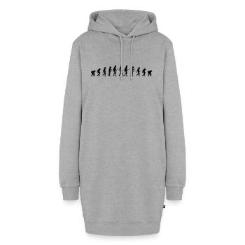 Évolution : le retour aux origines - Sweat-shirt à capuche long Femme - gris chiné - Devant