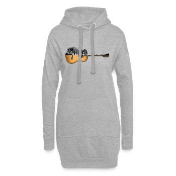 guitare nature - Sweat-shirt à capuche long Femme - gris chiné - Devant
