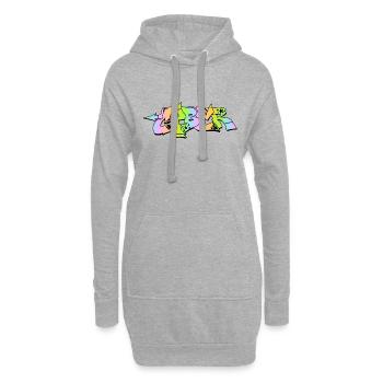 Graffiti Street Art Sprühfarben cooler Künstler Urban - Hoodie-Kleid - Grau meliert - Vorne