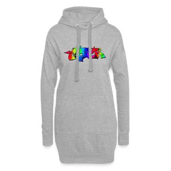 Graffiti Street Art Sprühfarben cooler Künstler Urban - Hoodie-Kleid - Grau meliert - Vorne