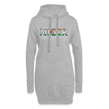 Drapeau Niger - Sweat-shirt à capuche long Femme - gris chiné - Devant