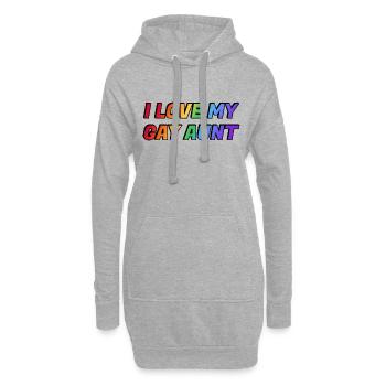 J’aime ma tante gay - Sweat-shirt à capuche long Femme - gris chiné - Devant