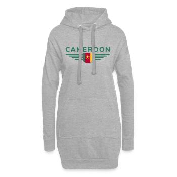 Cameroon Design – Fierté et diversité - Sweat-shirt à capuche long Femme - gris chiné - Devant
