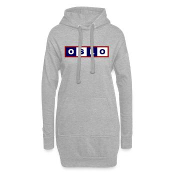 Oslo, Norvège, Typographie minimale - Sweat-shirt à capuche long Femme - gris chiné - Devant