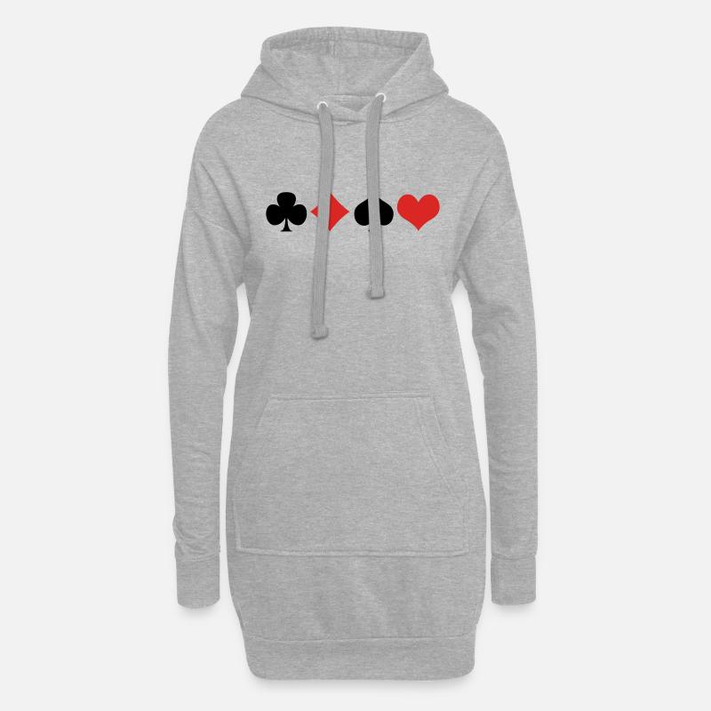 Karten 2 - Hoodie-Kleid - Grau meliert